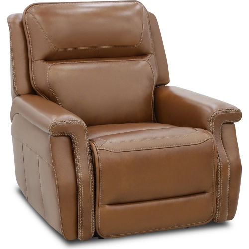 Morris Zero Gravity Triple Power Glider Recliner in Venetian Honey Top-Grain Leather